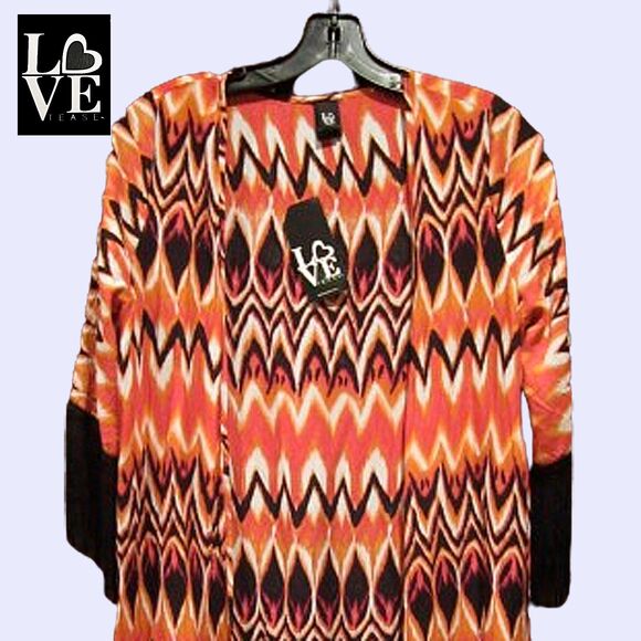 LOVE TEASE NEW Dopamine Oversized Fringe Kimono Tribal Blazer Cover-Up XS - Picture 2 of 12